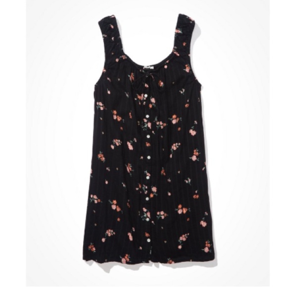 American Eagle Black Floral Dress
